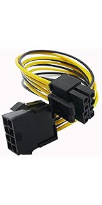 ZLKSKER 8 Pin CPU Power Cable/Adapter (8 Inch, 18AWG), 8 Pin Male (4+4) to 8 Pin Female Connector...