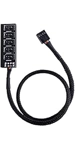 ZLKSKER 4 Pin PWM Fan Hub, PC Internal Fan Power Supply Extension Cable (13-Inch, 24AWG), 4 Pin &...