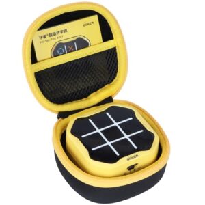 Lebakort Storage Case Compatible with GiiKER Tic Tac Toe Bolt Game 3-in-1 Handheld Puzzle Game Console Fidget Toys Board Games (Black + Yellow Case)