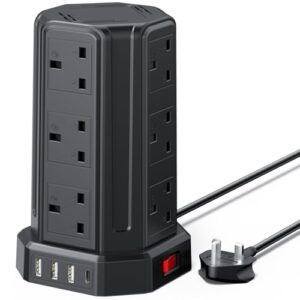 AODENG Tower Extension Lead with USB Slots 2M