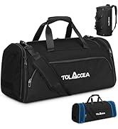 Tolaccea 54L Expandable Sports Gym Bag for Men and Women, Large Duffel Travel Bag with Shoes Comp...