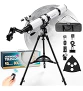 Telescope for Adults & Beginners, 90mm Aperture 800mm Refractor 32X-240X Magnification, AZ Mount,...