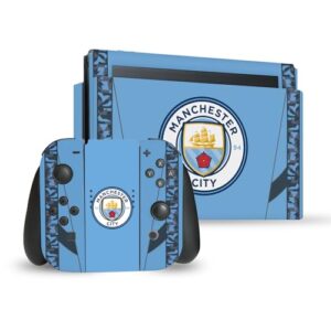 Head Case Designs Officially Licensed Manchester City Man City FC Home Kit 2024 Champions Vinyl Sticker Gaming Skin Decal Compatible With Nintendo Switch Console & Dock & Joy-Con Controller Bundle