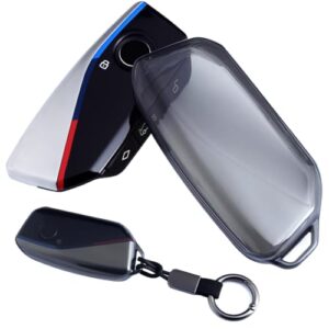 XMSCN TPU Key Fob Cover for BMW 2023-2024 X1 X5 X6 X7 XM IX3 IX I5 I7 740i 760i 5/7 Series