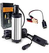 Fuel Transfer Pump,12V Diesel Pump Oil Pump Portable Stainless Steel Submersible Pump Small Keros...