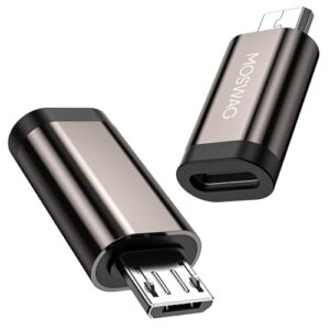 MOSWAG Micro to USB C Adapter (2 Pack) Micro to USB C Female Adapter