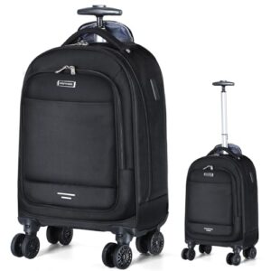 Ponhog Rolling Laptop Travel Backpack with Wheels for Women Men -15.6 Inch Laptop Wheeled Rucksack