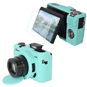 VOVMOEYA Camera Case For Canon Powershot G7 X Mark III With 2PCS Screen Protector，Full Pritection Soft G7X III Silicone Case Detachable Lens Cover Protective Cover For Canon G7XIII G7X3-Robin egg blue