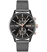 BOSS Analogue Quartz Watch for men with Black Stainless Steel mesh bracelet - 1513542