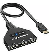 HDMI Splitter, HDMI Splitter 1 in 2 Out, HDMI Splitter for Dual Monitors, Supports 4K 3D 1080P, H...