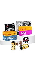 35mm Film Bundle with Kodak Gold 200 36 EXP, Kodak Ultramax 400 36 EXP and Clikoze Camera Film Ph...