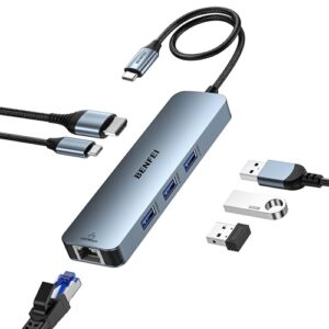 BENFEI USB C HUB 6-in-1 with HDMI(4K@60Hz)
