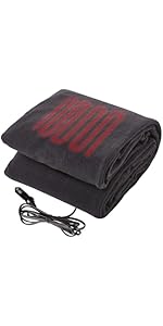 Big Ant Electric Car Blanket: 12V Fleece Heated, Equipped with an Easy-to-Use Controller, Perfect...