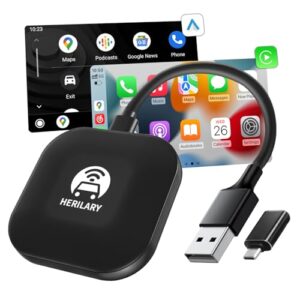 2-in-1 CarPlay Android Auto Wireless Adapter UK: CarPlay Wireless Adapter for Factory Wired CarPlay Android Auto Plug & Play