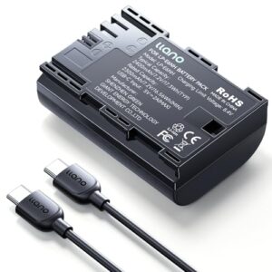 llano LP-E6NH Battery (USB-C Input) 2400mAh Replacement Battery Pack for Canon EOS R7 R5 R6 R6 II R