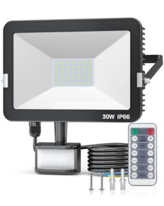 KALAHOL 30W Security Lights Security Lights Outdoor Motion Sensor with IR Remote Control