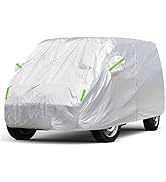 CICMOD Half Car Cover Universal Silver Windscreen Side Window Snow Frost Cover for Compact SUV Ha...