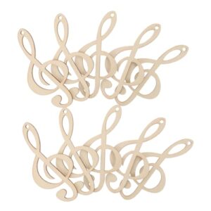 FELTECHELECTR 20pcs Painted Musical Note Pendant Music Note Supplies Concert Theme Decorations Music Notes Shower Notes Party Decorations Music Party Supplies Concert Theme Party Beige Wood