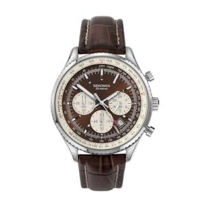 Sekonda Maverick Men's 42mm Watch with Chronograph & Date Display Leather Strap 50M Water Resista