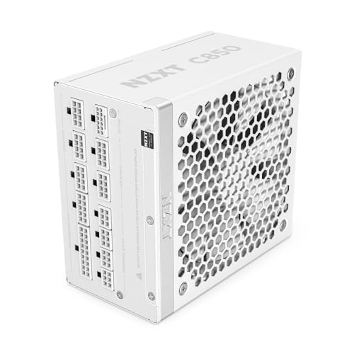 NZXT C850 Gold ATX 3.1 - Fully Modular Low-Noise PC Gaming Power Supply - 850 Watts - 80 PLUS Gold - 12V-2x6 Connector - Zero Fan Mode - 100% Japanese Capacitors - White