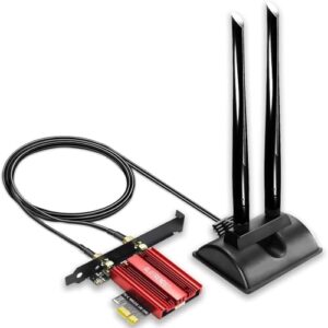GLOTRENDS WiFi 6E Card with 2-Meter Extension Antenna for Desktop PC