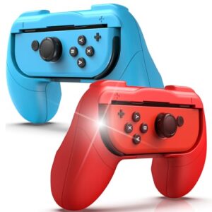 GAMSURFING Hand Grip for Nintendo Switch Joycons/Switch OLED Controller Game Accessories with Joy-Cons Handheld Joystick Remote Control Holder Controller Kit for Nintendo Switch