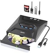 Alxum External CD Drive - Type-C USB 3.0 Portable DVD/CD RW ROM Burner Writer with SD/TF Slot & U...