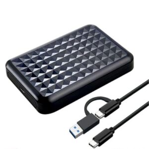 ModusTech External Hard Drive 500GB –Portable USB 3.0/ Type-C High-Speed HDD –Compatible with Windows Mac Laptop PC Desktop PS4/5 Xbox–Slim External Storage Backup for Data Movies Game & Photo(500 GB)