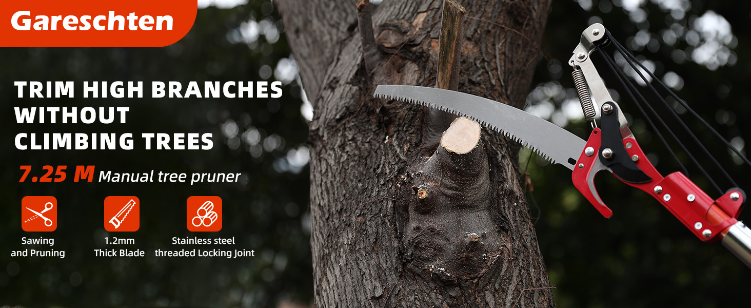 Manual Pole Saw Tree Saw Tree Loppers Long Reach Telescopic 