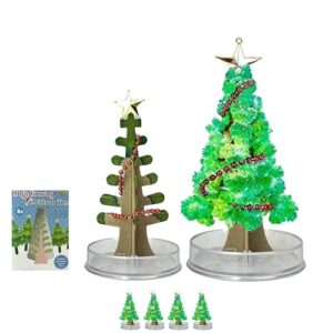 Lizzy 4 x Magic Growing Crystal Christmas Tree Grow Over the next 24hrs | 14cm x 7cm (when fully grown) | Christmas Decoration Toy Novelty Xmas Gift Kids Science Kits & Toys Learning Guide