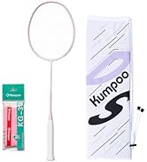 KUMPOO Badminton Rackets Set of 2, Carbon Fiber Badminton Racket Professional, Badminton Racket S...