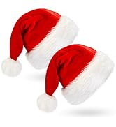 Christmas Hat Santa Hats,Xmas Hat Holiday for Adults Kids,Unisex Velvet Comfort Christmas Hats,Ex...