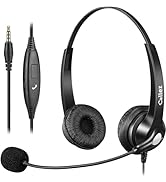 Callez 3.5mm Jack Headset with Microphone Noise Cancelling for Mobile Phone Laptop PC, Corded Com...