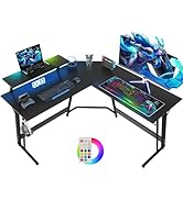 Devoko L Shaped Gaming Desk Corner Gaming Desk 120x120x75cm Corner Computer Desk Computer Gaming ...
