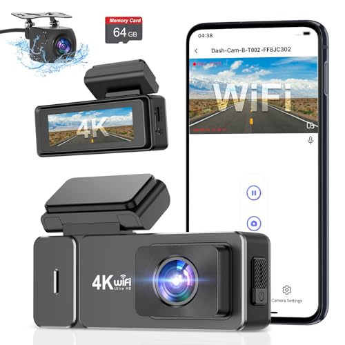 Dash Cam Front and Rear 4k+1080P