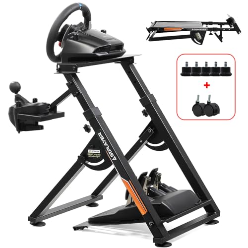 GTPLAYER Steering Wheel Stand for G25 G27 G29 G920 Foldable Racing Wheel Stand with Adjustable Height/Angle