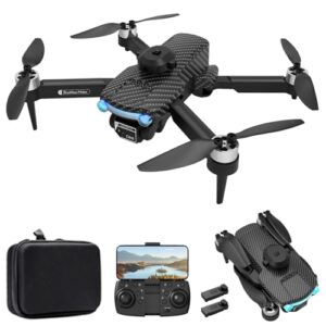 Dodoore XT204 Drone with Camera 8K Dual Brushless 6-Axis Gyro 2.4GHz 30mins Long Flight Optical Flow Positioning Gesture Photography Headless Mode 360° Obstacle Avoidance Foldable Black 2 Battery