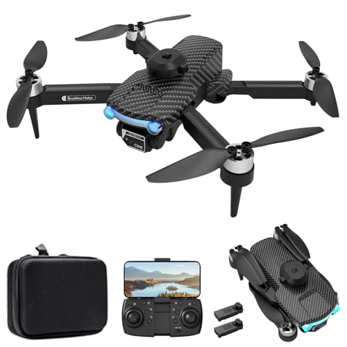 Dodoore XT204 Drone with Camera 8K Dual Brushless 6-Axis Gyro 2.4GHz 30mins Long Flight Optical Flow Positioning Gesture Photography Headless Mode 360° Obstacle Avoidance Foldable Black 2 Battery