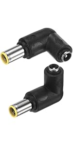 M METERXITY 2-Pack DC Connectors Adapter, DC 8mm Male to DC 5.5mm x 2.1mm Female, 90 Degree Angle...