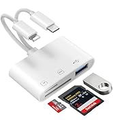 USB C SD Card Reader for iPhone iPad, 3 in 2 SD Card Reader with SD/MicroSD/USB3.0 3 Slots, USB C...