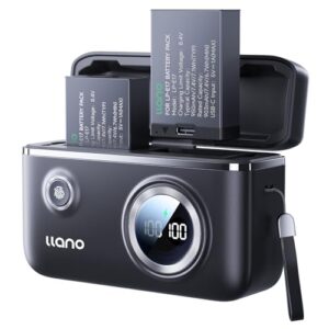 llano Dual Battery Charger + 2 LP-E17 Rechargeable Batteries with USB-C Input for Canon EOS R50 RP R10 R8