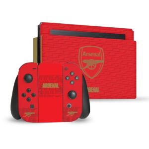 Head Case Designs Officially Licensed Arsenal FC Red and Gold Crest Logos Vinyl Sticker Gaming Skin Decal Cover Compatible With Nintendo Switch Console & Dock & Joy-Con Controller Bundle