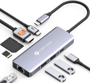 NOVOO R8C Pro 8-in-1 USB C Hub Multiport Adapter with 4K@60Hz HDMI