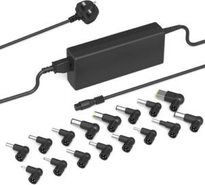 90W Universal Laptop Charger UK Compatible with HP Lenovo Acer Asus Dell IBM Toshiba Samsung Sony Fujitsu Gateway Notebook Ultrabook Chromebook Power Supply Cord with 16 Tips