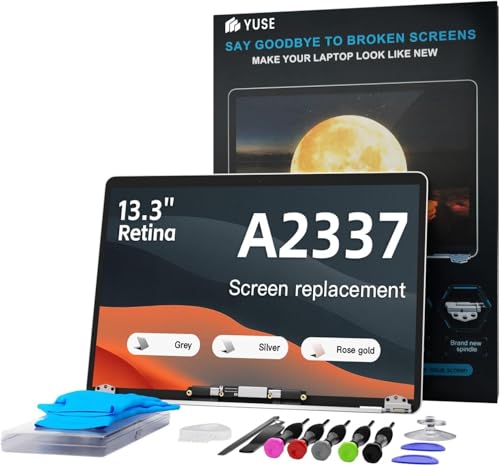 VisGenix 13.3“ Screen Replacement for MacBook Air 13-inch Retina Late 2020 M1 A2337 (Model:EMC 3598 MGN93 MGND3 MGN73 MGNA3 MGNE3 MGN63) 2560×1660 A Full LED LCD Display Assembly (Space Gray)