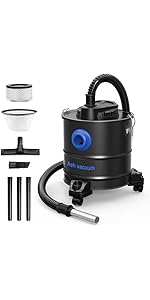 Ash Vacuum Cleaner, 20Kpa 20L Multifunctional Vacuum Cleaner, Double Filtration System with Hepa ...