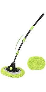 4 Sections 15°Car Wash Brush 51.6” 131cm with Telescopic Aluminum Alloy Long Handle Denser Chenil...