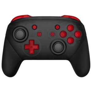 eXtremeRate Clear Red Repair ABXY D-pad ZR ZL L R Keys for Nintendo Switch Pro Controller