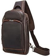 TIDING Men's Backpack Genuine Leather Large Capacity Business Travel Bag for 15.6 Inch Laptop Bag...