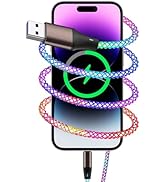 USB C Charger Cable 5FT/1.5M Long USB to USB C Cable LED Light Up 60W Type C Cable Fast Charging ...